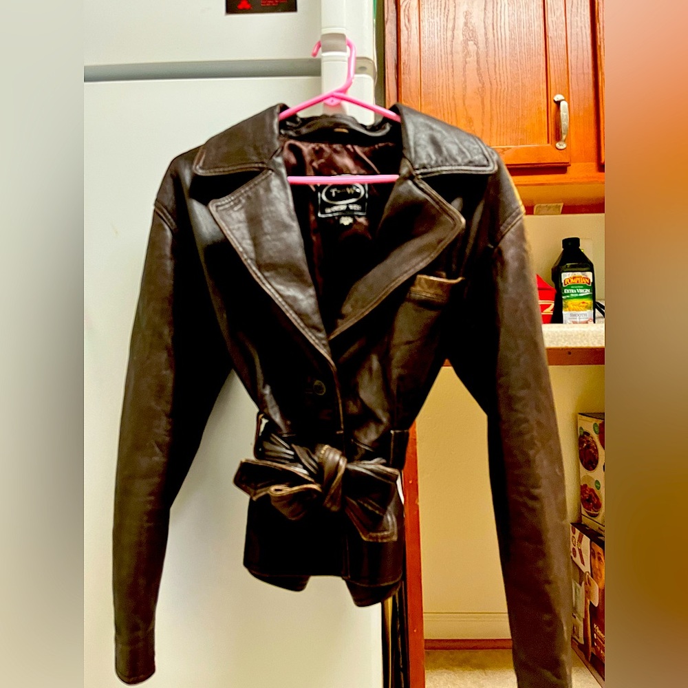 Extra small, Tannery West jacket. Real brown leather.